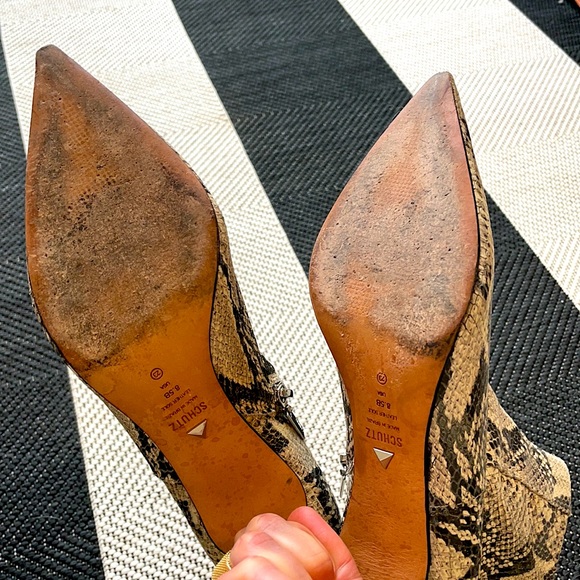 SCHUTZ Ankle Boots Snake Skin Sz 8.5 - Picture 9 of 9